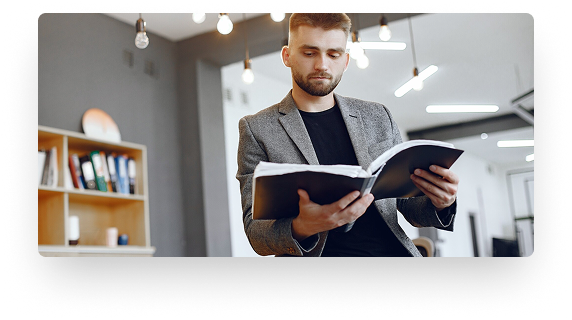 Person reading a book